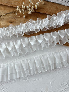 High-End Lace Trim DIY Material Handmade Decoration Pleated Baby Clothes Ribbon Leaf Edge Fan Support Home Sewing Accessories