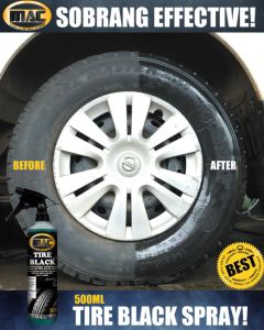 MAC TIRE BLACK SPRAY TIRE DRESSING BLACK SHINE QUICK DRY WEATHER RESISTANT CAR DETAILING