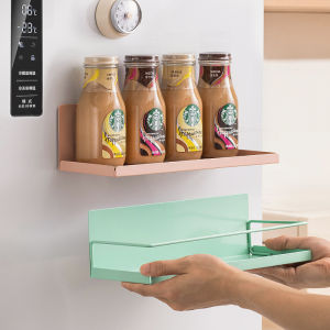 Modern Simplified Kitchen Storage Rack Magnetic Absorption Spice Paper Towel Refrigerator Side Organizer No Drilling Required