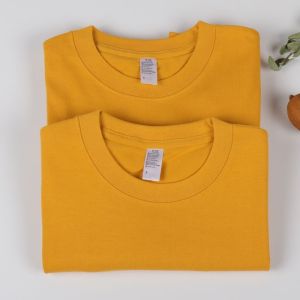 Sky Blue Short Sleeve Mens T-Shirt Pure Cotton Heavyweight Half Sleeve Loose Fit Casual Modern Style Solid Color Polo Shirt