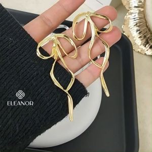 Bông tai nữ Eleanor Accessories dáng dài hình nơ phụ kiện trang sức khuyên tai 9579
