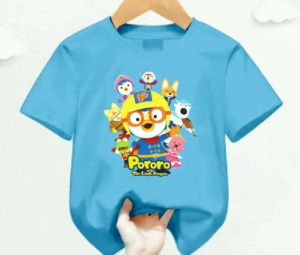 Kaos atasan anak usia 1-12 tahun Pororo and Friends lengan pendek