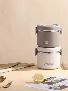 304 Stainless Steel Lunch Box 2 Layer Double Wall Thermal Food Jar Insulated Bento Box Leakproof Lunch Container with Lunch Bag