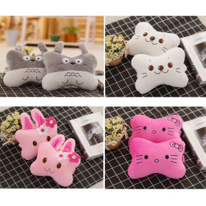 2 ชิ้นรถคอหมอนการ์ตูนหมอนรองคอสำหรับการเดินทางรถส่วนที่เหลือหัวเบาะรถหมอนรองศีรษะ - ชุด 2 ชิ้น