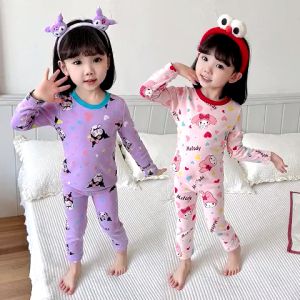 Kids High Quality Cotton Terno Pajama Sleepwear Cute Sanrio & Kuromi Cartoon Print for Kids Girls 2-10 Years Old