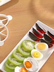🔥Wishwa👍 Creative 3 in 1 Egg Slicer Multifunctional Boiled Eggs Cutter Divider Fruit Garnish Slicer Cooking Tools Bento Decor Kitchen Gadgets