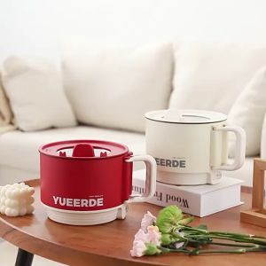 SG【READY STOCK】Mini Electric Cooker 1.5L Folding Handle Multi Double layer steamer Non Sticky Portable Hot Pot Soup Pot Frying Noodles Bowl 双层小电锅