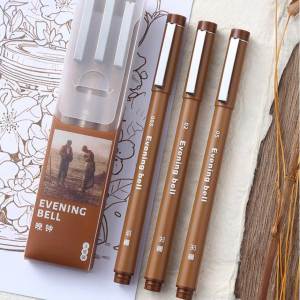 3pcs Set Brown ink Waterproof Hook Pen Water-based Pigment Neelde Pen Fine Liner Sketch Drawing Marker Pen Manga Art Supplies 热销新款 品质保证
