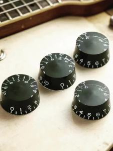 4pcs Black Vintage Numbered Guitar Knobs 0-10 Scale Volume Tone Potentiometer Knobs for Les Paul SG Electric Guitar Replacement