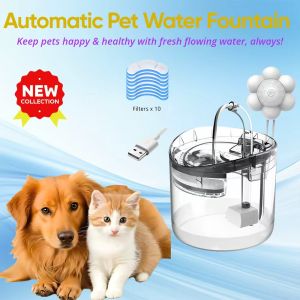 Smart Automatic Pet Water Fountain 2L Large Capacity USB Quiet Pump Multi-Layer Purification Flowing Water Feeder