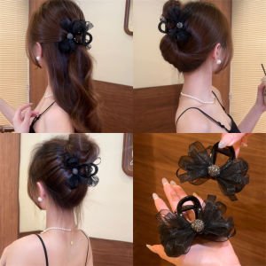Elegant Black Lace Butterfly Knot Hair Clip Womens New 2025 Half Updo Hair Accessories Stylish Hair Decorations