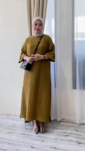 gamis muslim luchia maxy midi dress marbella wanita bahan knit hornet terbaru 2024 kekinian