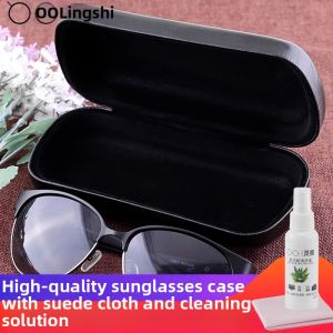LINGSHI | Fashionable Black Retro Crush-Resistant Glasses Case