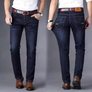 Elastic Durable Mens Straight Leg Jeans