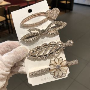 Versatile Crystal Hair Clips Hair Accessories Duckbill Side Clips Adult Bangs Headbands Diamond Edge Hairpins Fashionable Hair Accessories
