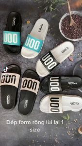 Dép quai ngang nam nữ đế cao 4cm chữ U.O.O đúc nguyên khối êm chân thời trang DL344 (LÙI 1 SIZE)