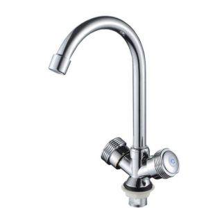 Stainless Steel Hot and Cold Kitchen Faucet Single Swivel