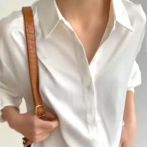KEMEJA POLOS WANITA KOREAN STYLE BASIC LENGAN PANJANG SHAKILLA TWILL