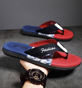 Mens 2023 Summer Outdoor Wear Anti-Slip Sandals Trendy Casual Foot-Strap Beach Slippers Breathable Split Color Youth Fashion