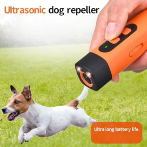 New Dog Repeller with LED Display Anti Barking Training Device 3 Head Ultrasound Flashlight High Power Dog Training Device