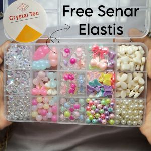 Manik manik 1 set komplit/ manik2 untuk membuat gelang dan straphone