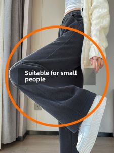 กางเกงขายาวทรงหลวมเอวสูงสำหรับผู้หญิง ทรงหลวม ทรงตรง ทรงสลิม เอวยางยืด ทรงหลวม กางเกงขายาวลำลอง ฤดูใบไม้ผลิและฤดูใบไม้ร่วง