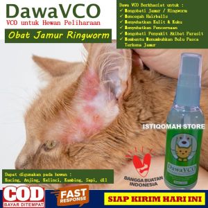 Obat Jamur Ringworm Pada Kucing DAWA VCO 60ML Obat Spray Penyakit Jamur pada Hewan Peliharaan Kucing
