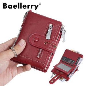 Baellerry Designer Womens Wallet with Keychain Strap Multi Card Holder & Coin Zip Pocket Ins Style Short Bifold Wallet for Wo