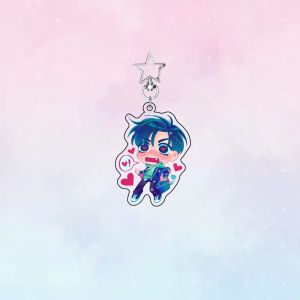 Bandai | For New Alien Stage 5CM Acrylic Keychain Mizi Till Sua Luka Cute Anime Figure Bag Charm Pendant Collectible Gift