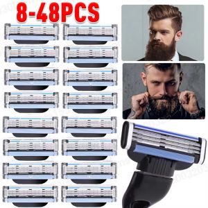 8-48Pcs Shaver Cutting Head 3 layer for Men Stainless Steel Blade Sharp Changeable Shaver Head Accessories Gifts