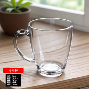 Food Grade Glass Cup Tea Cup with Handle Thickened High Temperature Resistant Luxury Home Use Cup round Shape Lead-Free Crystal