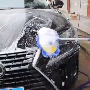 CAR WASH MOP BRUSH Chenille Fabric Adjustable 3 Section Soft Wiping Mop Household Window Cleaning Mop Long Mop Duster