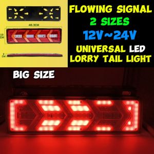 Lampu Belakang Modi 12V-24V LED Light Universal Tail Lamp Besi Flowing Signal Reverse Brake  Lori Treler Trak 1 SET