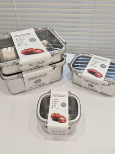 Silver 304 Stainless Steel Microwave Safe Lunch Box ness Preservation Container Sealed Storage Refrigeration Container