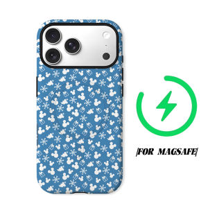BILIBILI | Blue Mickey Christmas Phone Case for iPhone 18 17 16 15 14 13 12 11 Air Pro Max Plus Double-layer Cover