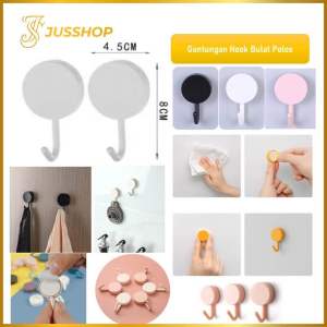 Gantungan Hook Bulat Polos Gantungan Tempel Dinding Macaron Serbaguna