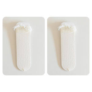 ถุงเท้าเด็กผู้หญิงทรงครึ่งแข้งสไตล์เจ้าหญิง ขอบลูกไม้ เส้นใยไนลอน โพลีเอสเตอร์ สำหรับเด็กอายุ 0-16 ปี ฤดูร้อน