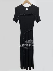 M Home ~ 24 Early Autumn Dignified Sense of Design Asymmetrical Button Silm Long Knitting Dress Female Mfpro03741
