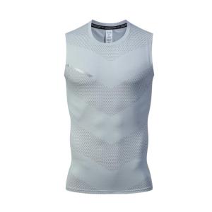 Mens Breathable Mesh Running Tank Top Quick Dry Sleeveless Sports Vest Reflective Stripe Lightweight Gym Workout Athletic Singl