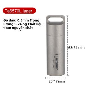 Tiartisan Titanium Mini EDC Dụng Cụ Di Động Kín Chai Thuốc Chống Nước Ngoài Trời Hộp Đựng Thuốc Nhà Bỏ Túi Đa Dụng Cụ