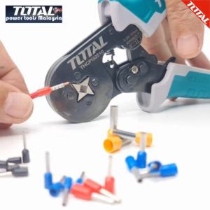 TOTAL RATCHET CRIMPING PLIER FOR TUBULAR BARE & PRE-INSULATED TERMINALS RANGE: 0.25-10mm² (23-7 AWG) 棘轮压线钳 – T-THCPG2510