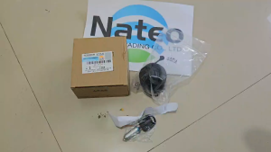 Nateo Cap with retaining strap for fuel tank FOR VW SANTANA. Black circular cap with strap. Metal center. Automotive exterior accessory.