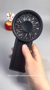 WINEEO Mini Fan Rechargeable Solar 1200mAh Air Cooler Handheld Jet Fan Strong Wind 12 Gear Wind Speed
