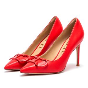 C-H Woman shoes High Heels New Pointed Metal Buckle Party Carnival Womens Shoes 9cm