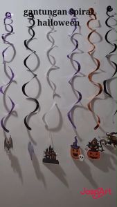 Hiasan gantung Halloween Garland tarik halloween banner halloween Gantungan Spiral halloween