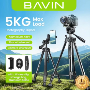 SATA BAVIN AP22 Portable Light Aluminum Alloy Camera Tripod Extendable Video Tripod with Bluetooth Remote