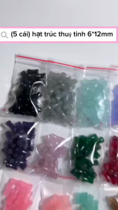 (10 cái)Hạt trúc thủy tinh 6*12mm nguyên liệu làm trang sức cổ trang Nguyên liệu diy