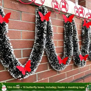 ETY | Christmas Decorations Scene Wall Arrangement Home Christmas Tree Pom-Poms Ribbons Window Hanging Ornaments 2026