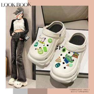 QXshop สินค้าแนะนำ รองเท้าแตะหัวโต ตกแต่งตัวติดการ์ตูน Jibbitz สุดต๊าช สไตล์เกาหลีน่ารัก เรียบง่าย ระบายอากาศ น้ำหนักเบา ราคาถูกสุดเลย 2023 ชุด 3 ราคา 1,200 ฿ - 1,500 ฿