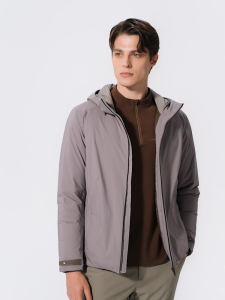 [-5°C] FILA CORE LIFESTYLE BLUE CHEVAL BLANC COURCHEVEL Men Down Jacket with Hood (Grey)